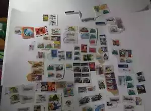 SINGAPORE lot 108 used stamps on paper from 2004, 2005, 2006, 2007. 2008, 2009 ! - Picture 1 of 4