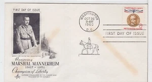 TurtlesTradingPost - Gustaf Mannerheim 1960 #1166 -  Artcraft Cachet FDC - Picture 1 of 1