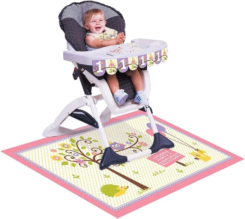Happi Woodland Girl Animals Kids 1st Birthday Party High Chair Decorating Kit - Image 1 of 1