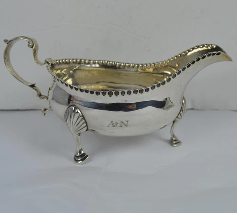Georgian NEWCASTLE Silver Sauce Boat Cover