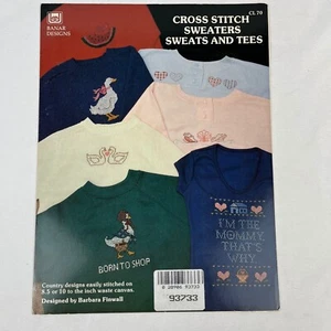 Vtg 1987 Banar Designs Cross Stitch Sweaters, Sweats and Tees #CL70 7 Patterns - Picture 1 of 2