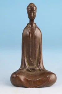 Blessing Chinese bronze buddla statue figure tea pet Netsuke table decor gift - Picture 1 of 11