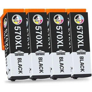 4 Black 570 Ink Cartridges For Canon Pixma MG5750 MG5751 MG5752 MG5700 MG5753 - Picture 1 of 8