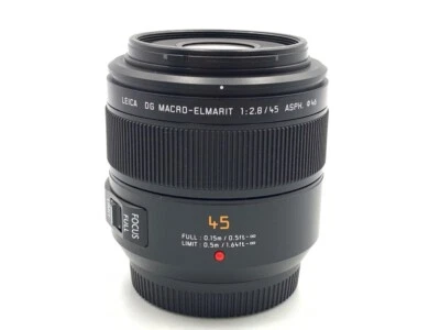 Near Mint Panasonic H-ES045 LEICA MACRO-ELMARIT 45mm F/2.8 MEGA OIS Lens #L017 - Image 1 of 3