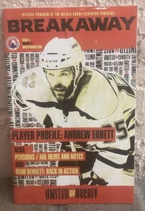 RARE 2014 BREAKAWAY Official Program Wilkes-Barre Scranton PENGUINS Hockey - Picture 1 of 9