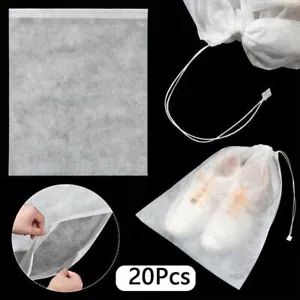 20Pcs Drawstring Shoes Bags Travel Clothes Clear Portable Storage Bag Dust Pouch - Picture 1 of 14