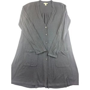 J Jill Black Long Sleeve V Neck Button Front Cardigan Sweater XS - Picture 1 of 8