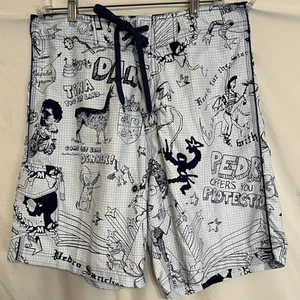 Napoleon Dynamite Men’s Swim Trunks Shorts Size 34 100% Graphic Polyester 2005 - Picture 1 of 13