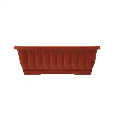 Vaso fioriera balconetta raccoglitore 50x18x16 plastica terracotta fiori piante - Immagine 1 di 4