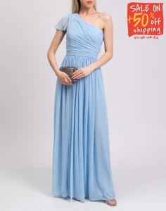 RRP €981 MIKAEL AGHAL Empire Line Dress US8 UK12 IT44 L Gathered One-Shoulder - Picture 1 of 6
