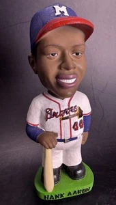 2001 Milwaukee Braves HANK AARON Genuine Hand Painted Bobblehead / New In Box - Picture 1 of 6