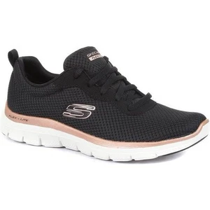 Sneakers stringate Sketchers Flex Appeal 4.0 nero/oro rosa. Tg 8 Nuova! - Foto 1 di 16