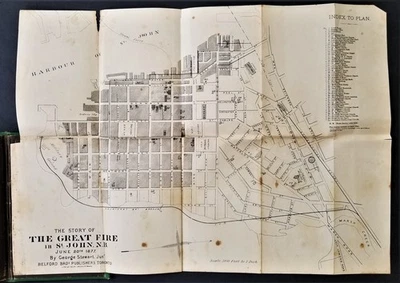 1877 antique THE STORY of the GREAT FIRE in ST JOHN new brunswick w FOLDOUT MAP - Image 1 of 4