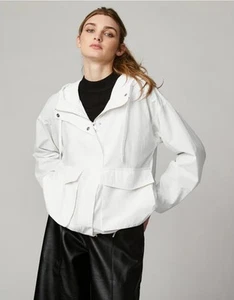 Bernardo Damen City Windbreaker Jacke Kapuze weiß Nylon Eco Minded Größe L - Bild 1 von 7