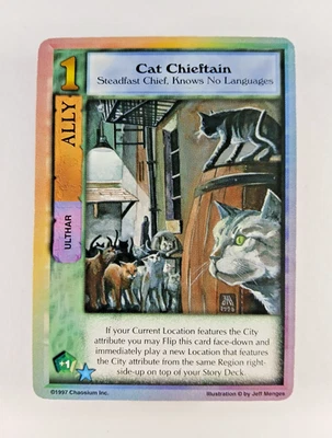 Cat Chieftain - Dreamlands, Mythos CCG card (1997 Chaosium) Ally Ulthar Cthulhu - Image 1 of 2