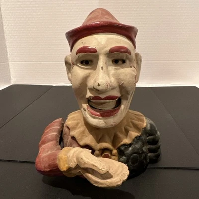 Vintage Cast Iron  Mechanical Clown/Jester Book of Knowledge Bank - Image 1 of 4