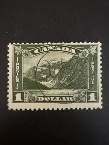 1930-31 Canada Mount Edith Carvell $1 Olive Used Stamp - Picture 1 of 2