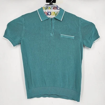 Camisa Paul Jones Para Hombres Mediana Polo Manga Corta Pullover Informal Preppy Verde Azulado Foto 1 de 4
