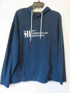 NUEVO SIN ETIQUETAS 37ª Copa América Barcelona Hombres Sudadera con Capucha Grande Azul Marino 2024 Preppy Logo de Vela - Imagen 1 de 10