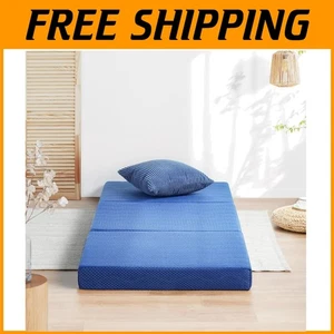 Washable Cover Folding Mattress, Blue, Single - Picture 1 of 11