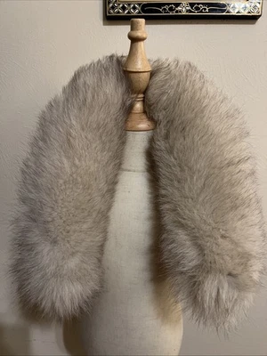 银狐毛领复古拉链外套派克大衣温暖冬季动物配件 — 第 1/4 张图片