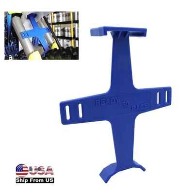 Protector de horquilla de motocicleta soporte de suspensión transporte sello de amarre ahorro azul Foto 1 de 4