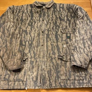 Vintage Gun Flint Timber Ghost gefütterte Tarnjacke abgenutzt repariert verblassende Flecken - Bild 1 von 19