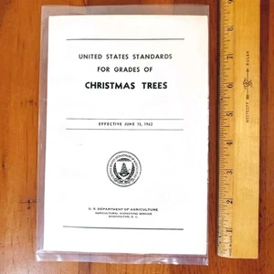 Vintage ALBERI DI NATALE STORIA 1962 US Dipartimento Agricoltura Standard per Gradi - Foto 1 di 4