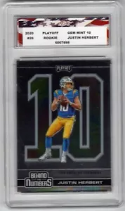 2020 Playoff #26 Justin Herbert Rookie Card AGC 10 Gem Mint - Picture 1 of 2
