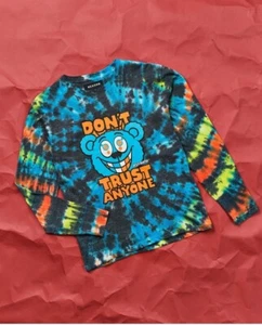 Exclusive Storm Eye Tie Dye "Don't Trust Anyone" Graphic Long Sleeve Men Medium - Picture 1 of 4