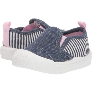 OshKosh B'Gosh Girl's Ezma Slip-On Shoe: size 11 toddler. Navy/White - Picture 1 of 8