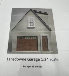 Lansdowne Garage 1:24 Scale Kit by Laser Dollhouse Designs - Picture 1 of 9