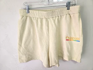 Vintage Polaroid Retro Shorts Men’s XL Yellow 90s Style Photo Graphic Bright Pic - Picture 1 of 12