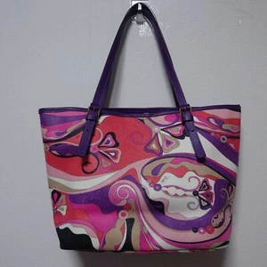 Emilio Pucci tote bag Medium PVC leather Pucci pattern pink purple red black - Picture 1 of 10