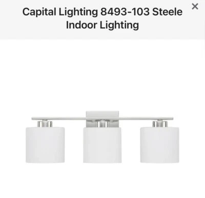 Capital Lighting Steele 8493CH-103 Chrome 3-Light 23"W Bathroom Vanity Light - Image 1 of 4