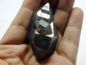 44g Clear NATURAL Black Phantom skeletal Crystal Double end Specimen - Picture 1 of 12