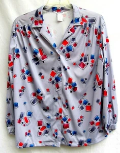 VTG 80's..ROAMANS..ARTSY..SECRETARY...BLOUSE..NEW..PLUS sz 2X - Picture 1 of 6