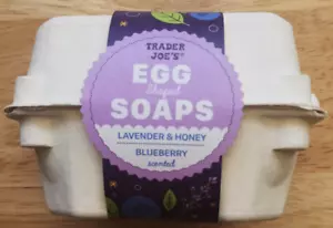 Trader Joe’s Egg Shaped Soap Lavender Honey Blueberry Scented Easter RARE NEW - Picture 1 of 6