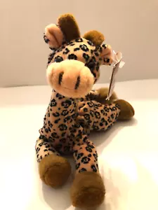GIRAFFA GIOCATTOLO PELUCHE GIUNGLA BEANPALS DI KELLYTOY LUNGO CIRCA 8 POLLICI 1997 - Foto 1 di 5