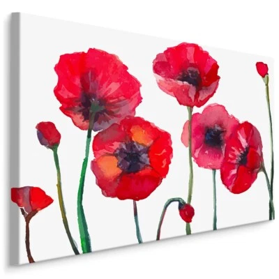 Leinwand Bild CANVAS WANDBILD XXL Esszimmer aquarell MOHNBLUMEN Dekor 3D 1726 - Bild 1 von 4