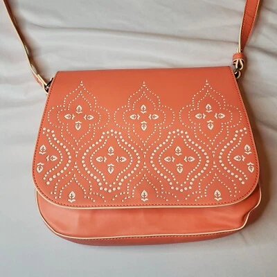 Vera Bradley Pink White PVC Crossbody Bag Two Tone Laser Cut Flap - Image 1 of 4