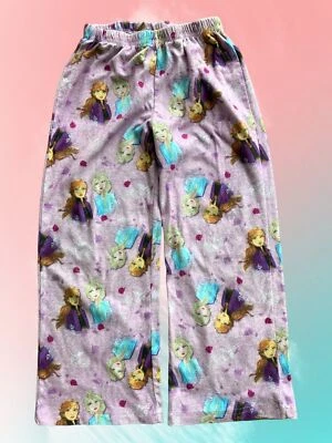 Disney Frozen themed purple elastic waist polyester long pants girls’ size 6 - Image 1 of 4