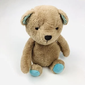 B Softies Teddy Bear Plush Stuffed Animal Toy 11" Brown Aqua Blue - Picture 1 of 7
