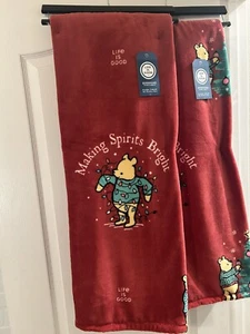 Disney Winnie The Pooh Red Christmas Berkshire Plush Throw Blanket - Picture 1 of 1