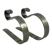 Packung X 2 Geprägt Heilig Antik Messing Weihnachten Mantel Clips - Strumpf Etui