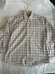Vtg Burberry Men’s Dress Shirt Black Label Made In London Size Large - Picture 1 of 7