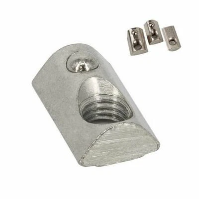 100x Nutenstein M8 Nut 8 verzinkt Gleitmutter Steg Federkugel Aluprofil Nutstein - Bild 1 von 4