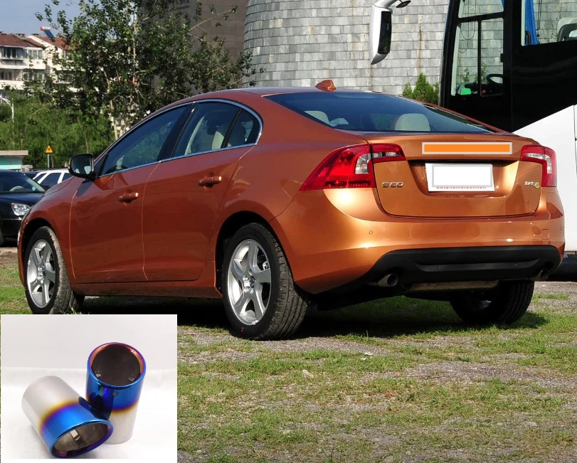 Tubo de escape silenciador punta escape trasero coche para Volvo S60 2011-2017 AZUL SS 2 PIEZAS Foto 1 de 4