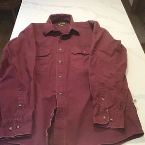 Cabela's Chamois Flannel Mens Medium Maroon Long Sleeve Button Down Shirt MEDIUM - Picture 1 of 8