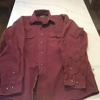 Cabela's Chamois Flannel Mens Medium Maroon Long Sleeve Button Down Shirt MEDIUM - Image 1 of 4